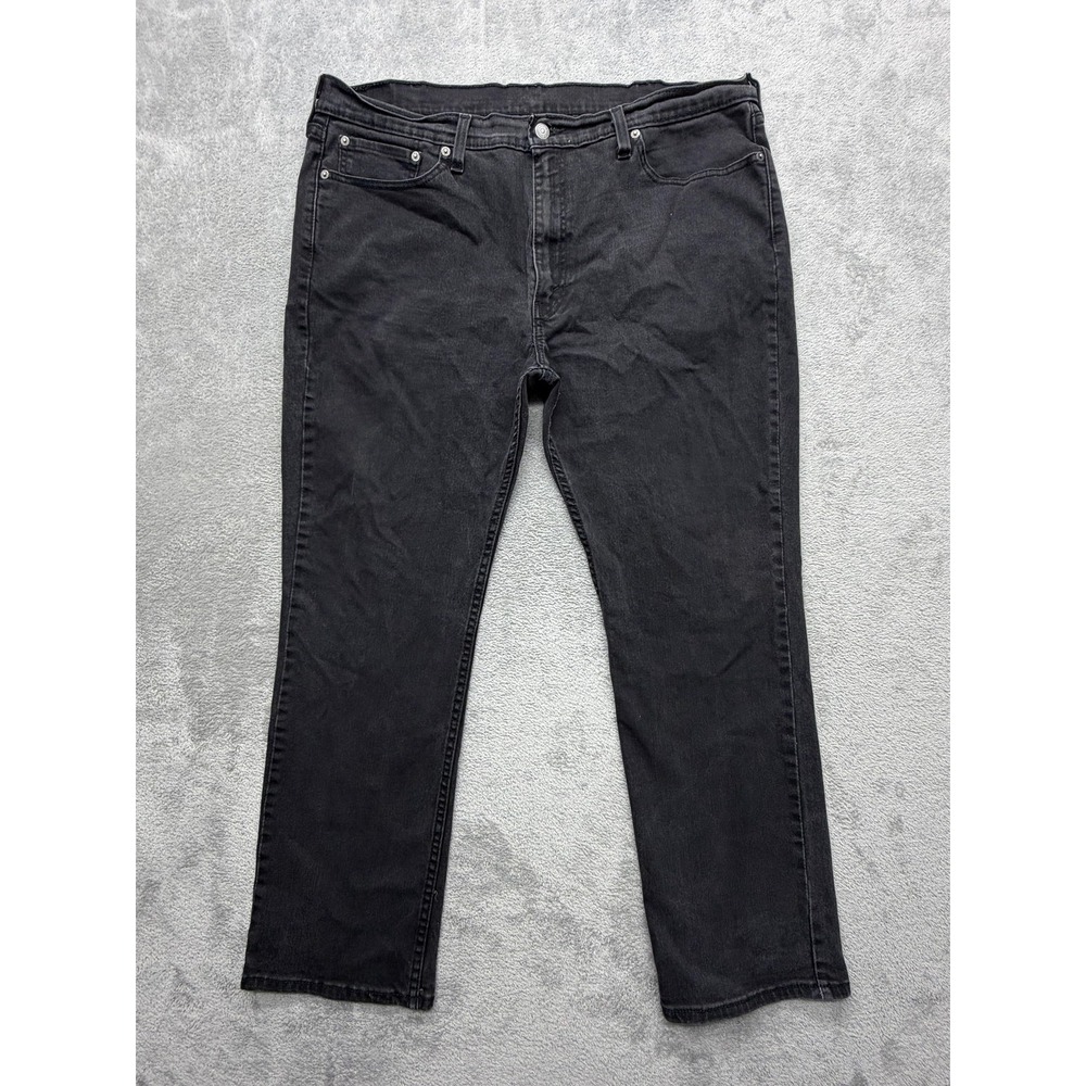 Levis 514 Jeans Mens Measured 40x28 Black Straight Denim Slim Stretch Charcoal